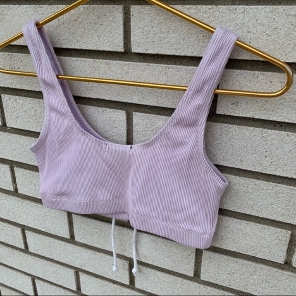 Nasty Gal Two Piece Lavender Ribbed Swim Suit - Picture 5 of 11